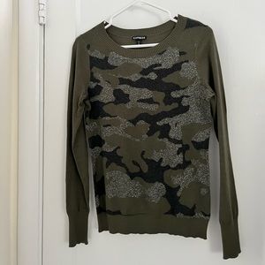 Express Camo Metallic Fitted Sweater